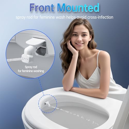 Smart Toilet, One Piece Bidet Toilet for Bathrooms, Toilets with Warm Water Sprayer & Dryer, Foot Sensor Operation, Heated Bidet Seat, Tankless Toilets with Fahrenheit LED Display - Image 3