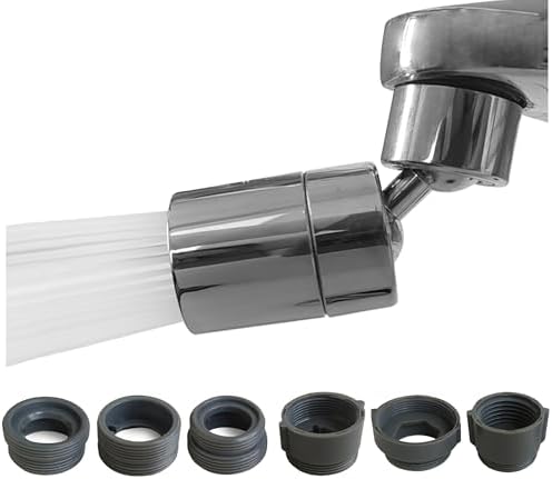Rotating Faucet Aerator Extender,Nozzle Faucet Adapters, Universal Splash Filter Kitchen Tap Extension, Kitchen Sink Faucet Replacement (silvery 80°) by BOARNE