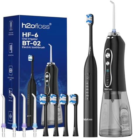 H2ofloss Water Flosser & Electric Toothbrush Combo, 2-in-1 Oral Clean Kit by SpecializinginOralCareforover10Years