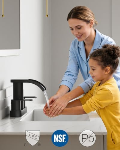 gotonovo 4’’ Centerset Bathroom Sink Faucet Waterfall Matte Black - Image 6