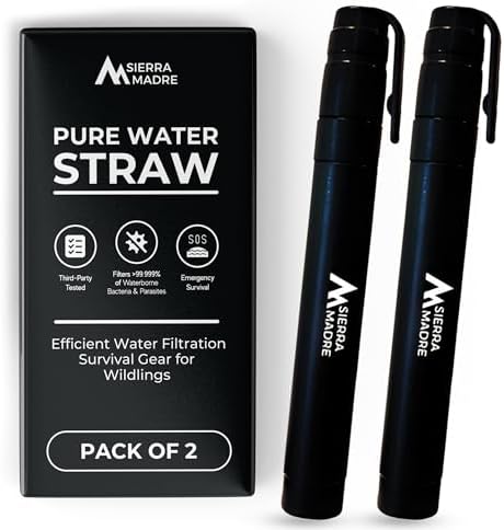 Sierra Madre Water Filter Straw, 264 Gallons Capacity, Lightweight, Pack 2 by SierraMadre