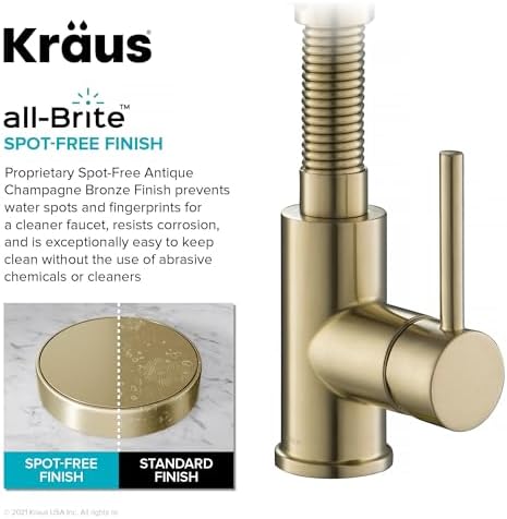 KRAUS Bolden 2-in-1 Commercial Style Pull-Down Single Handle Water Filter Kitchen Faucet in Spot-Free Antique Champagne Bronze with Purita 2-Stage Under-Sink Filtration System - Image 3