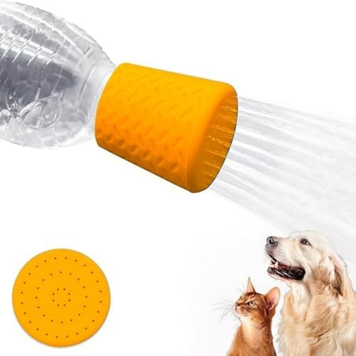 Portable Outdoor Shower for Dogs Bottle Attachment Outdoor Sprayer Accessory for Most Plastic Water Bottles for Bathing Pets During Outdoor Activities, Hiking and Camping.(Orange) by Unknown