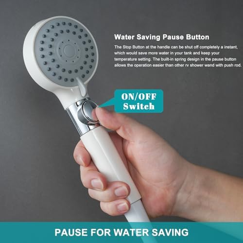 GwernKB Handheld Shower Head with Hose and On Off Switch,Water Saving - Image 2