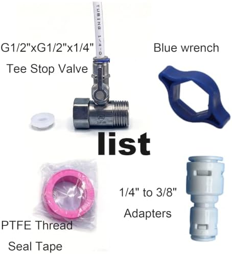 Under Sink T Valve Water Line Splitter 1/2" to 1/4" for RO Filter - Image 4