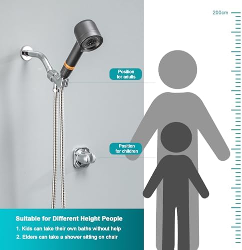 Shower Head with Handheld, High Pressure Shower Head with Pause Switch - Image 4
