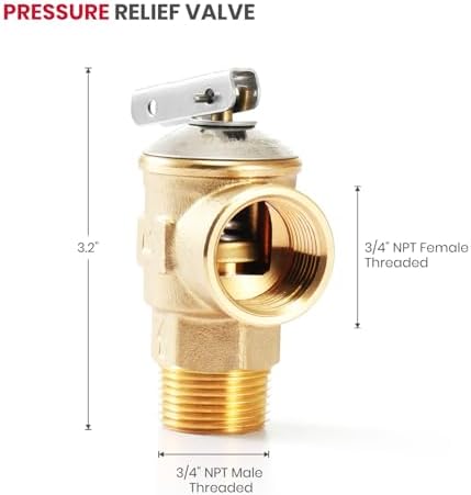 GASLAND 3/4 Inch Tankless Water Heater Service Valve Kit, with Pressure Relief Valve, Hot Cold Water Supply Isolator Valves in Clean Brass Construction - Image 4