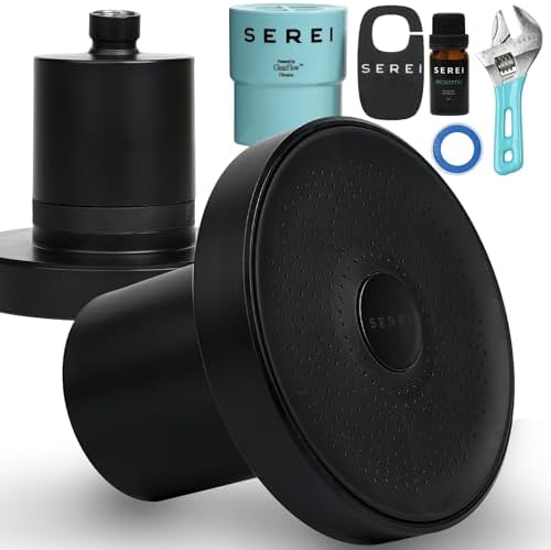Lab Tested Filtered Shower Head | Best Shower Head with Filters for Chlorine & Hard Water | High Pressure Shower Filter for Healthy Skin & Hair | Soothes Dry or Irritated Skin & Hair (2.0 Jet Black) by SereiSkinCo