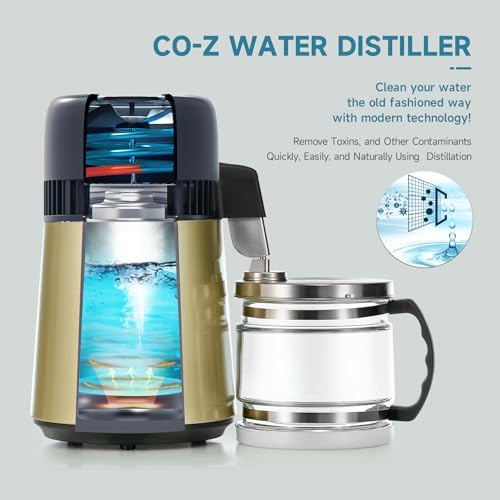 CO-Z Water Distiller, Stainless Steel Distilling Pure Water Machine for Home Countertop Table Desktop, 4L Distilled Water Making Machine, 4 Liter Water Purifier to Make Clean Water for Home - Image 2