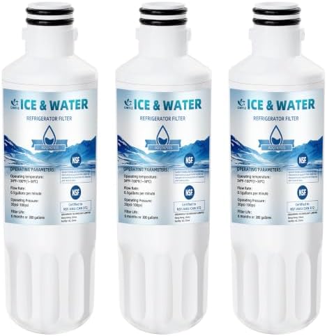 ADQ747935 Water Filter For LG LT1000P, Thinq Water Filter Replacement Fit LG LFXS26973S LRFOC2606S LRFVC2406S LMXS30796S LRFWS2906D LMXS30796D LRFWS2906V LFXS26973D LMXC23796S, 3 PACK QWFIZ by QWFIZ