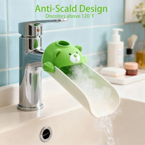 SKYROKU Faucet Extender for Toddlers with Temperature Sensor, Cute Bear - Image 3