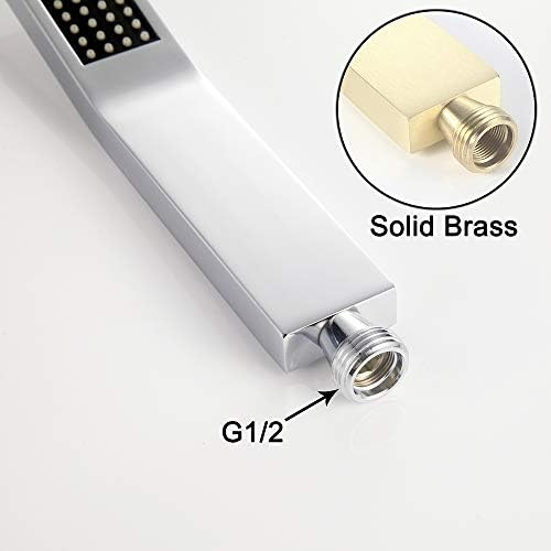 Asyas Brass Hand Held Shower Head High Pressure Hand Shower Sprayer Chrome - Image 5