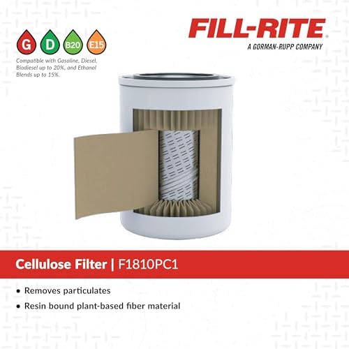 Fill-Rite F1810PC1 10 Micron Particulate 25 GPM Clear Bowl Fuel Filter with 1" Filter Head - Image 3