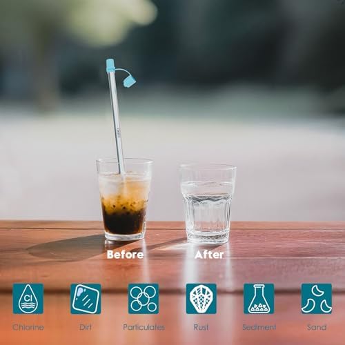 Personal Survival Straw.316L Stainless Steel Reusable Water Filter Straw Portable Water Purifier Straw for Camping Hiking Backpacking Travel, Emergency Survival Gear(Orange,1Pcs) - Image 4