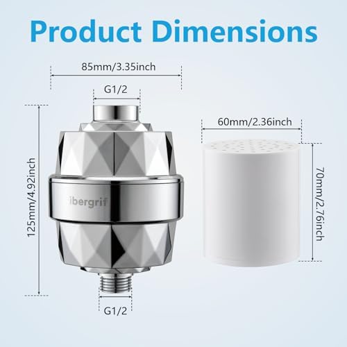 Ibergrif 20 Stage Shower Filter Replacement Cartridge - Shower Head Filter for Hard Water High Output, Remove Chlorine & Impurities, Improves Skin & Hair Condition, Reduces Dry Itchy Skin, Dandruff - Image 5