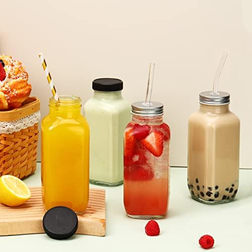 CUCUMI 10pcs 16oz Glass Juice Bottles with Lids - Image 4