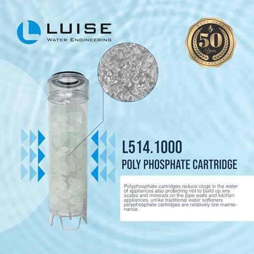 Luise 10"X2.5" Polyphosphate Hard Water Filter Cartridge, Scale Remover from Water Heater and Steamed Iron and,Salt-Free Water Softener for Shower, Sink and Whole House (L514.1000) - Image 2