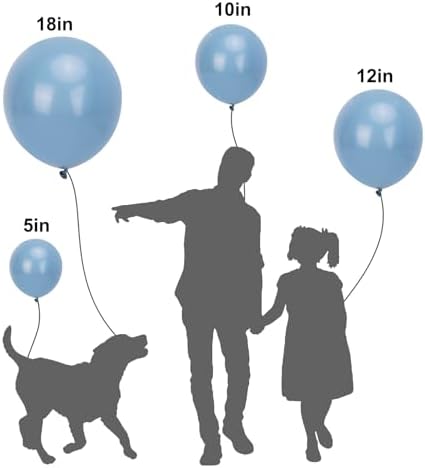 APLANET 150pcs Dusty Blue Balloons Different Sizes 18 12 10 5 Inch Slate Blue Boho Neutral Balloon for Baby Shower Gender Reveal Graduation Birthday Party, Arch Kit Decoration - Image 3