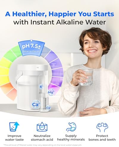 Waterdrop ED11L Alkaline Rechargeable Water Filter Dispenser, 15-Cup, White - Image 3