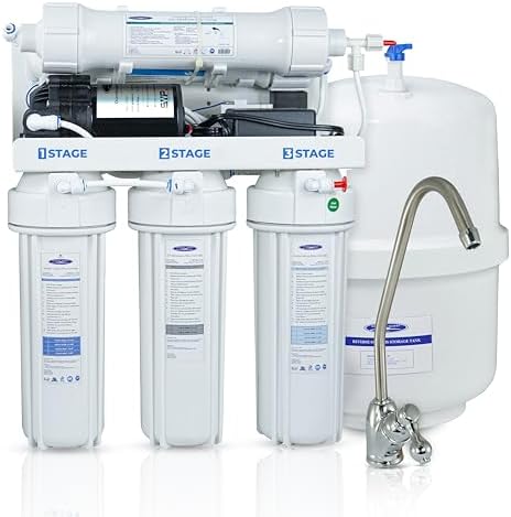 Crystal Quest Thunder Reverse Osmosis Water Filter System - 12 Stages Ultrafiltration- Under Sink Reverse Osmosis - Complete Installation Kit - 100 GPD RO Water Filtration System (with Pump) by CrystalQuest