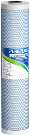 PUREPLUS 20" x 4.5" Whole House Activated Carbon Water Filter, Enhanced Lead Removal, Reduces Chlorine, Sediment & Odors, Compatible with FC25B, EPM-20BB, CB-BB-20, 155783-43, 1 PACK by PUREPLUS