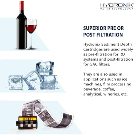 Hydronix SDC-25-1005 Whole House RO Reverse Osmosis Sediment Water Filter Cartridge 2.5" x 10" - 5 micron (2 Pack) - Image 4