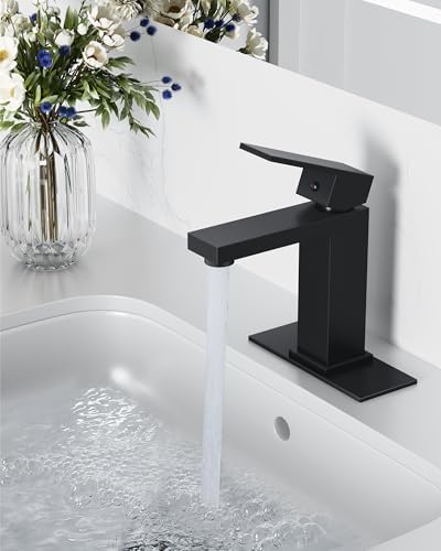 Midanya Bathroom Faucets 1 Hole Single Handle,Matte Black - Image 2