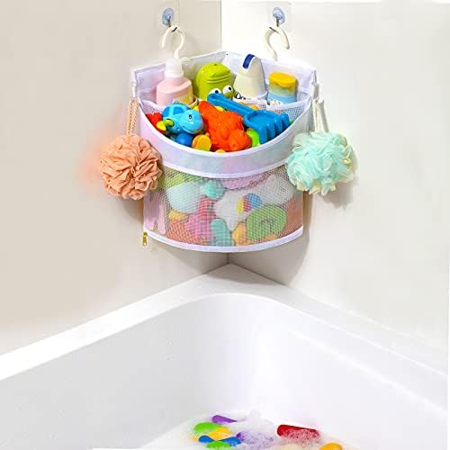 Ligereza Baby Bath Toy Organizer, Quick Drying, bath toy holder, Large Capacity Multi Use Shower Caddy (White) - Image 4