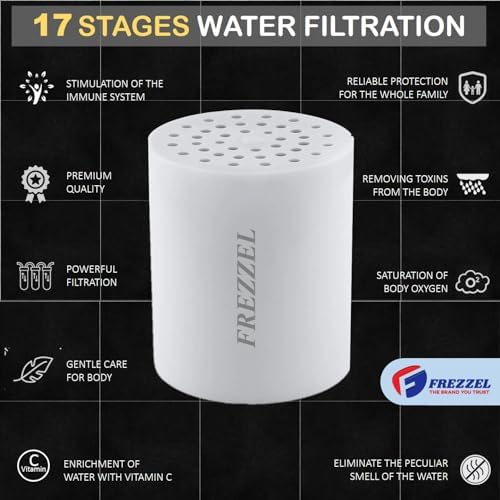 Pack of 2 FREZZEL Shower Filter Replacement Cartridges | Universal 17 Stage Shower Head Filter Refill for Showerhead Filter of Similar Design Hard Water Filter for Shower with Vitamin C Blocks Toxins - Image 4