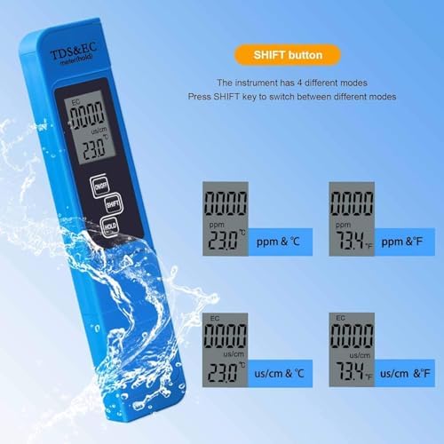 3 in 1 TDS Meter & EC Meter, Digital Water Tester, Easy to Use 0-9990 PPM Meter Kit, Compact for Drinking Water, Hydroponics, Plants, Aquarium, Pool. Not Include Battery CR2032,1Pcs - Image 5