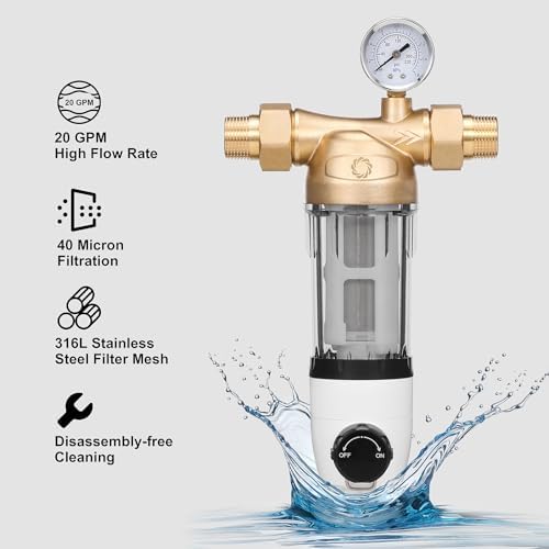 Airthereal Bundle | Spin Down Water Sediment Filter and Spare Filter, Pre-Filtration System for Whole Home, Water Filter for City and Well Water, 40 Micron Reusable Sediment Backwash Filter - Image 2