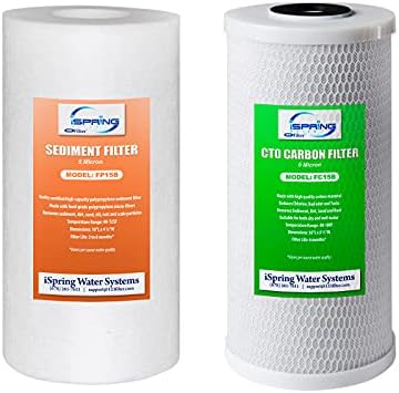 iSpring WGB21B 2-Stage Whole House Water Filtration System, with 10" x 4.5" Sediment CTO & F2WGB21B Whole House 4.5"x10" Water Filtration High Capacity Sediment and CTO Carbon Block - Image 5