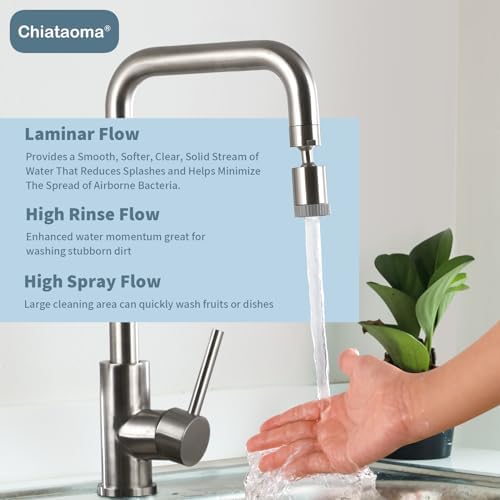Rotating Faucet Aerator,360° Swivel Kitchen Faucet Nozzle Splash-Proof - Image 4