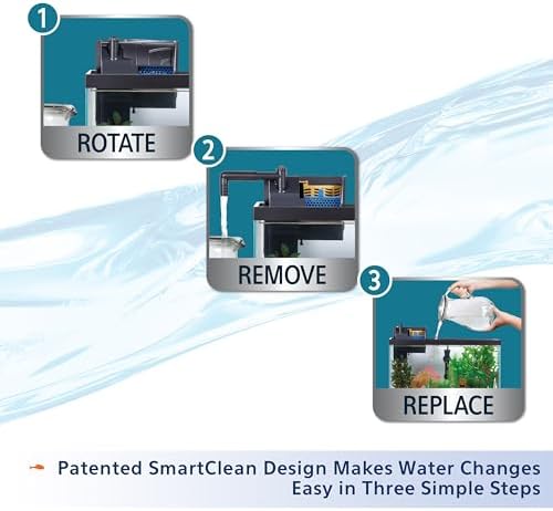 Aqueon SmartClean Power Filter with EcoRenew Filter Cartridge, Quick and Easy Water Changes, Quiet Operation, Adjustable Flow, for Freshwater & Saltwater Aquariums, Medium, 10-20 Gallons (Pack of 12) - Image 4