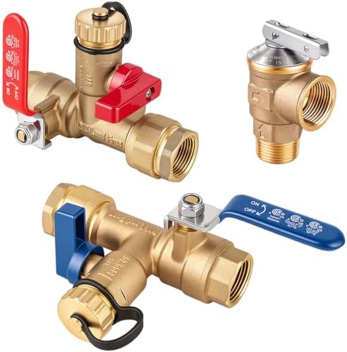 3/4" IPS Tankless Water Heater Valve Kit, Pressure Relief Valve by Janhemei