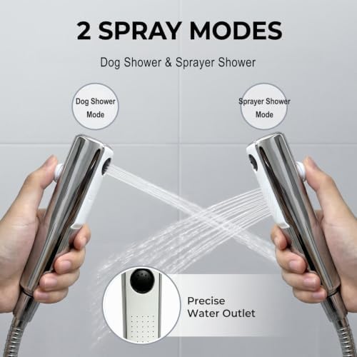 Dog Shower Attachment Kit, 8FT Hose, Handheld Sprayer & Diverter for Dogs - Image 2
