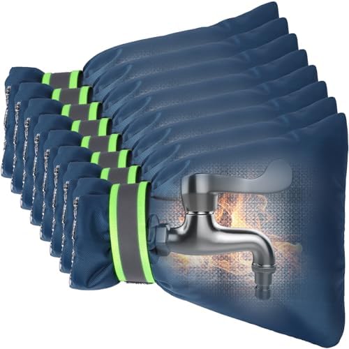 Outdoor Faucet Covers for Winter Freeze Protection, Kanosan 8.3"H X 6.7"W Thickened Reflective Outside Spigots Covers Hose Bib Insulated Sock for Winter Cold Weather, 8 Pack Blue by KANOSAN