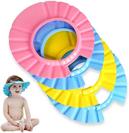 EWIN(R) 4pcs Soft Adjustable Baby Kids Children Shampoo Bath Bathing Shower Cap Hat Wash Hair Shield Hat by ewinever
