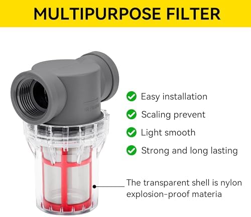 1'' Female NPT in-Line Strainer - Garden Hose Filter for High Pressure Washer, Sediment Filter with 200 Mesh Stainless Steel Screen (1'' 200 Mesh) - Image 5