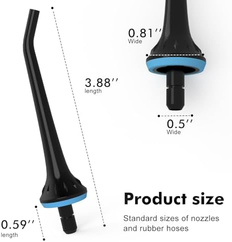 Cordro Replacement Tips for Oralfree,Nicwell,Nicefeel,COSLUS,Mospro,Zerhunt,McNaval Water Flosser, Replacement Heads Oral Irrigator Jet Tip Nozzel,Blcak（3 Pack） - Image 5