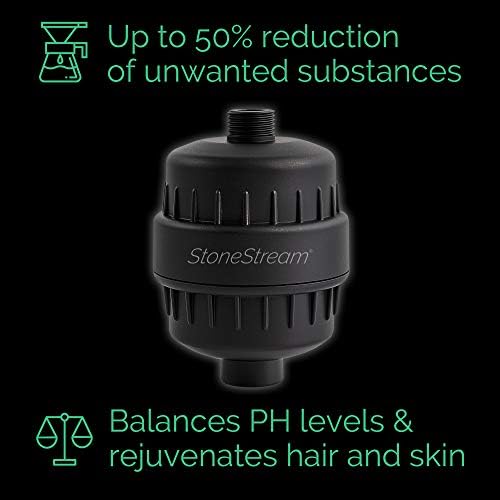 StoneStream Filtered Shower Head for Hard Water, Wall Adapter, Matte Black - Image 2