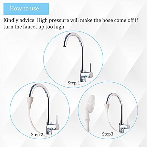 Sink Spray Rubber Hose, Sink Hose Attachment for Faucet Portable Sink Hose Faucet Sprayer, Shampoo Sprayer for Dog, Pets, Bathing Baby, Washing Hair, Rinsing Vegetables (For sink) - Image 4