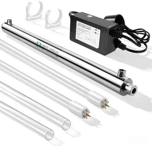 12 GPM Whole House UV Water Filter，uv Light Water Purifier with 1 Extra UV Tube， 55W Ultraviolet Purifier for RO Systems, 3s to Fill a 200ml Water Cup by QnemaeiHome