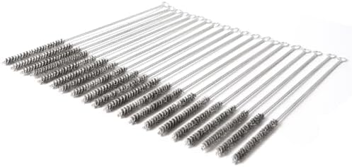 12 Inch Pipe Cleaning Brush Set with Stainless Steel Bristles, Steel Wire Tube Brush Kit for Auto Parts Polishing, Machining, Bottles, Tubes, Etc.（10mm-20pcs） by WMXXBRU