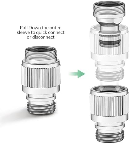 Brass Sink Faucet to Garden Hose Adapter – Quick Connect Faucet Connector for Apartments Without Outdoor Faucets, Tool-Free Installation, Chrome Finish - Image 5