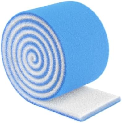 Pawfly Aquarium Filter Floss Roll, 79 x 12 x 1.2 Inch Cuttable Aquarium Filter Pad, Blue and White Aquarium Filter Media Roll for Freshwater Saltwater Fish Tanks & Small Ponds by Pawfly
