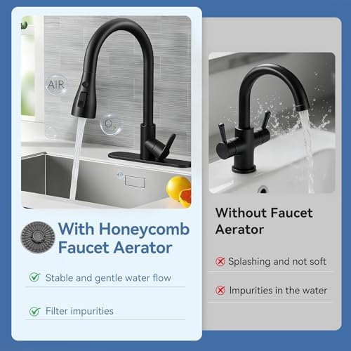 Kitchen Faucet Head Replacement with 3 Modes, Pull Down Spray Head for Kitchen Faucet, Kitchen Sink Sprayer Replacement Compatible with Moen, American Standard, Kohler Faucets - Image 5