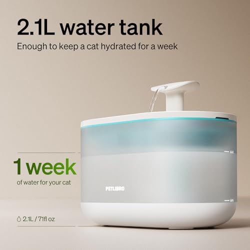 PETLIBRO Cat Water Fountain Ultra Quiet with Two Flow Modes, Large-Size Filter Capsule Pet Water Fountain, 71oz/2.1L Visible Water Level Dog Water Dispenser for Cats & Dogs - Image 6