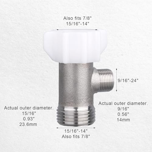 Brass 3-Way Tee Valve, Bidet T-Adapter Connector - Image 2