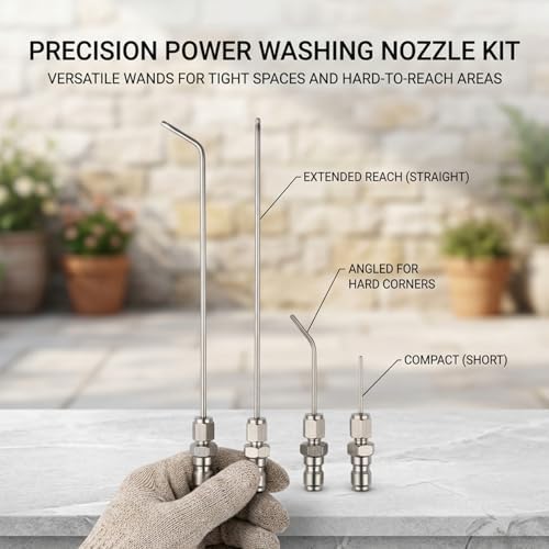 Water Heater Cleaning Tool High Pressure Washer Nozzle Kit Stainless Steel Water Heater Flush Tool & RV Flush Wand for Cleaning Without Disassembly - Image 4